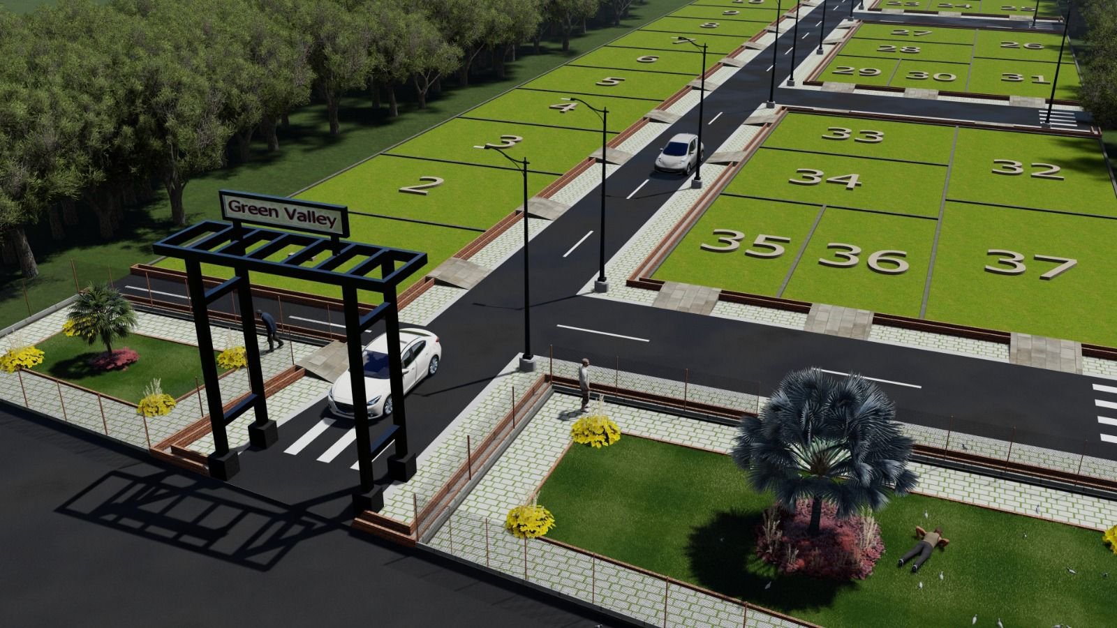 Elevated View of Green Valley Plots