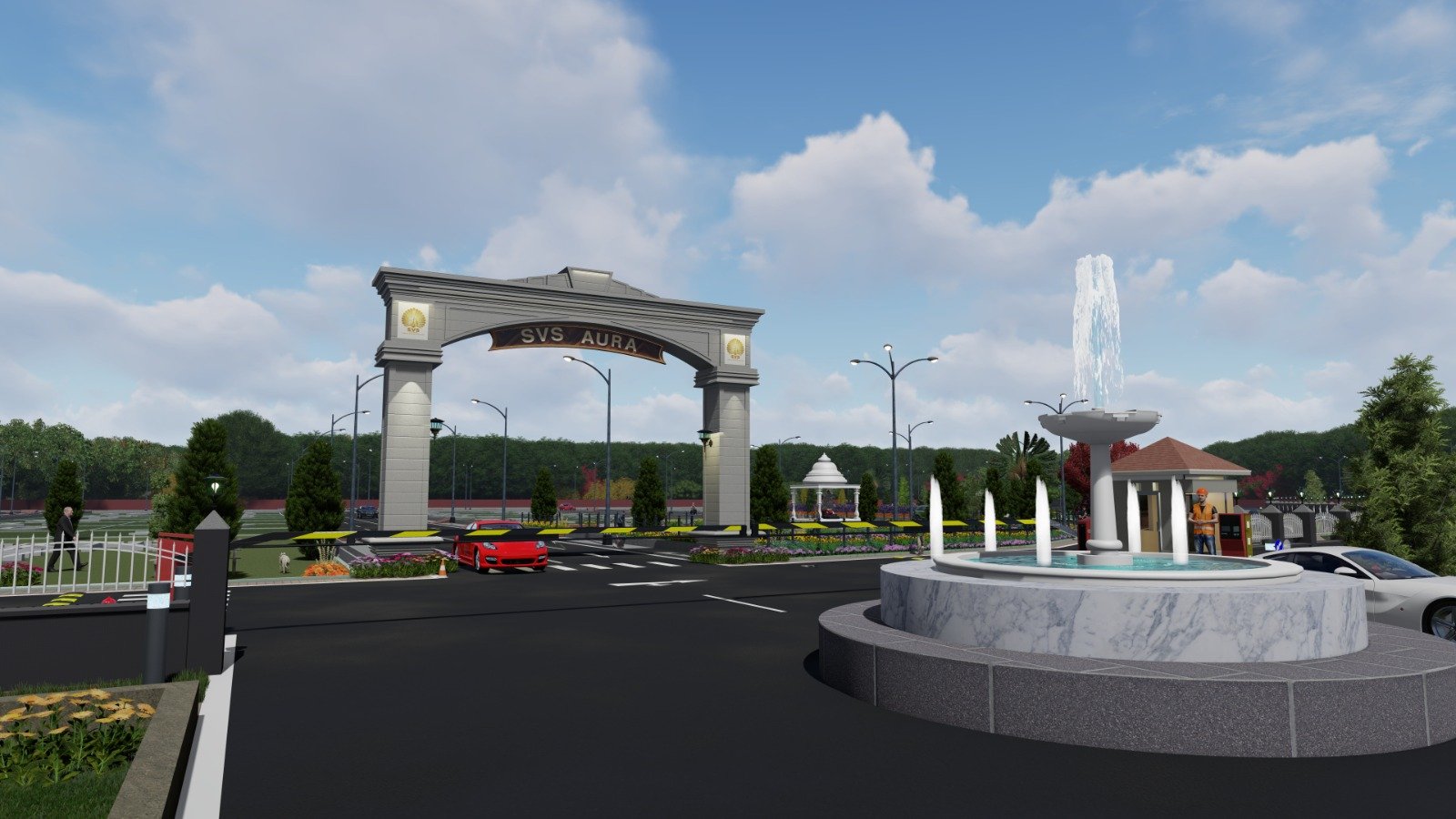 SVS Aura Grand Royal Gateway & Fountain Roundabout